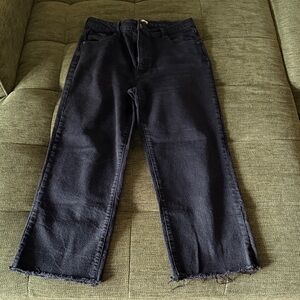 Black Frayed Hem Jeans
